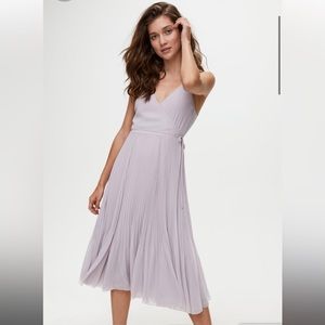 Aritzia wilfred Beaune pleated wrap dress in lavender/light purple